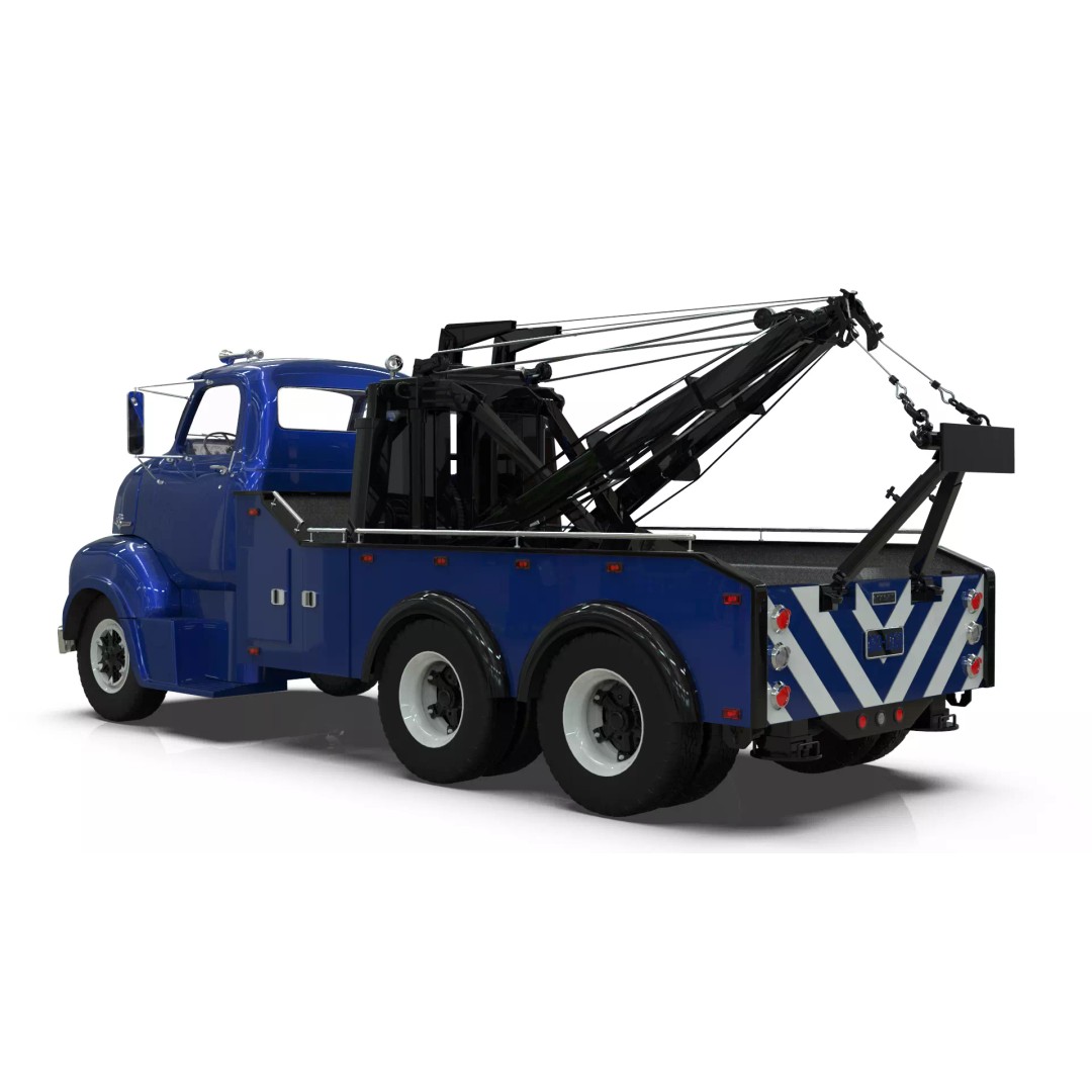 Vintage COE Tandem Axle Wrecker Truck 3D Model – Classic Design, Blender, Game-Ready - View 14