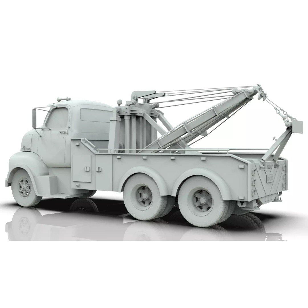 Vintage COE Tandem Axle Wrecker Truck 3D Model – Classic Design, Blender, Game-Ready - View 21