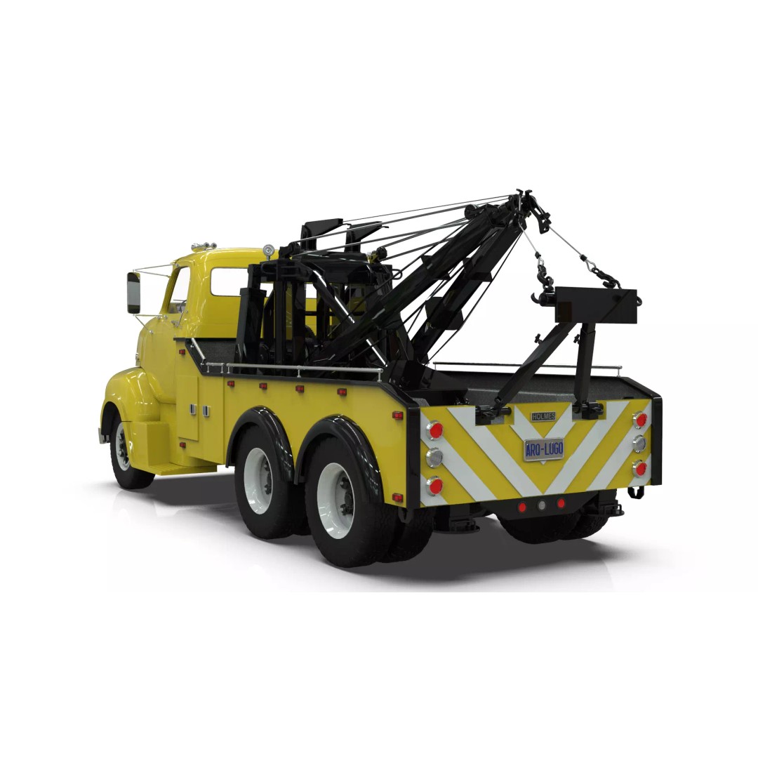 Vintage COE Tandem Axle Wrecker Truck 3D Model – Classic Design, Blender, Game-Ready - View 8