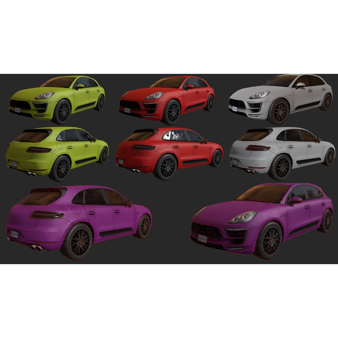 Low Poly Realistic Car Pack 3D Model – Game Ready, PBR Textures - View 10