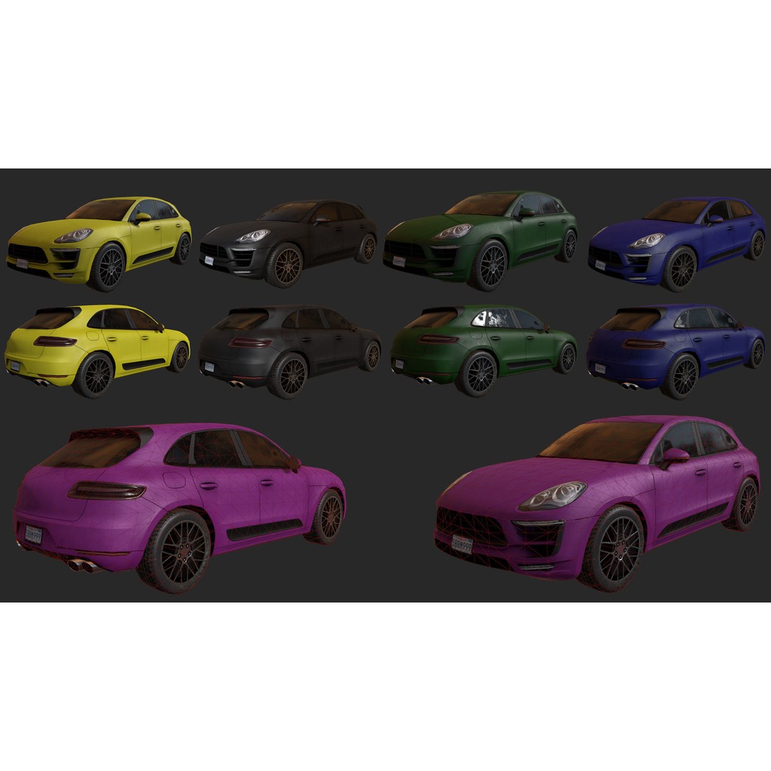 Low Poly Realistic Car Pack 3D Model – Game Ready, PBR Textures - View 11