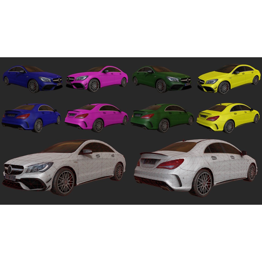 Low Poly Realistic Car Pack 3D Model – Game Ready, PBR Textures - View 14