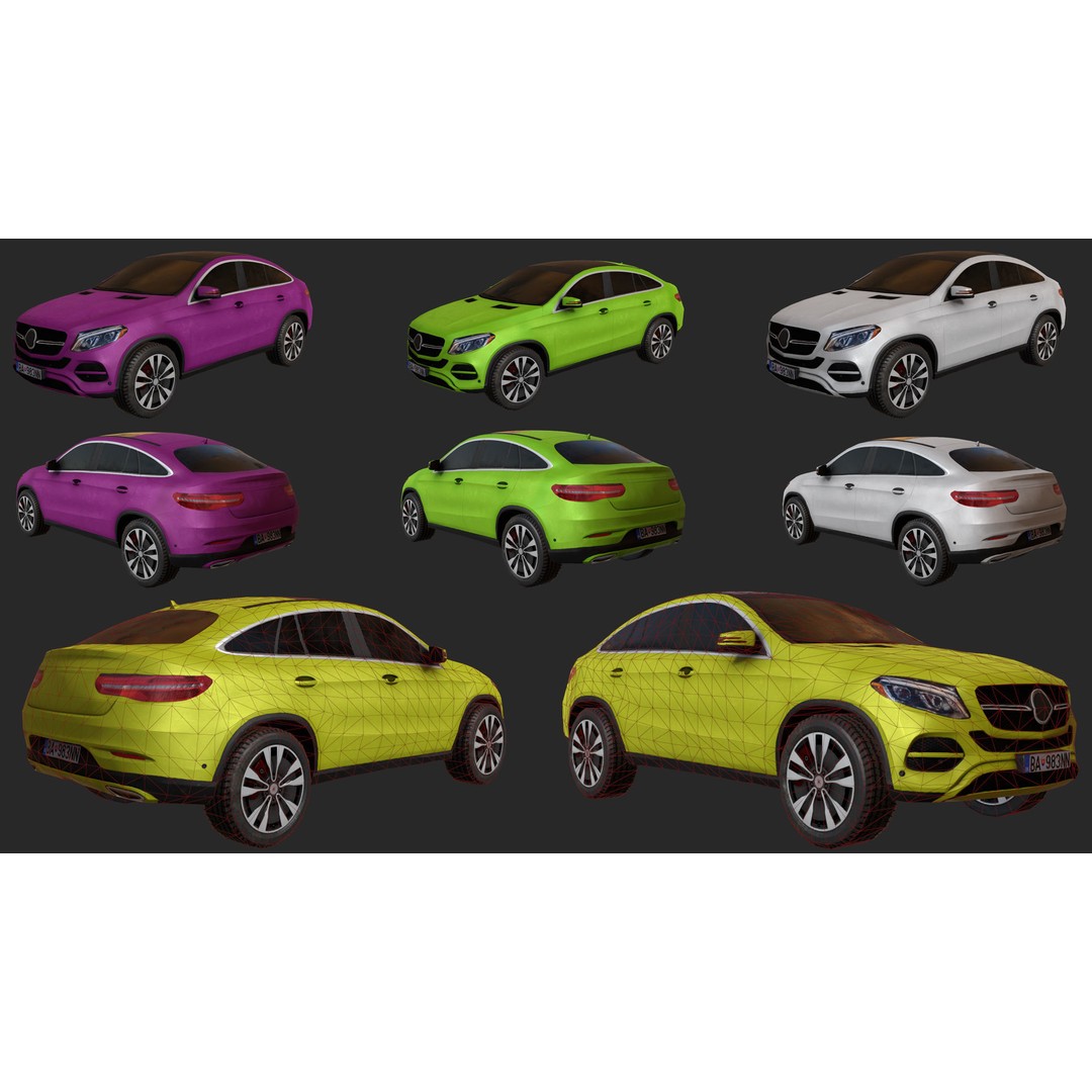 Low Poly Realistic Car Pack 3D Model – Game Ready, PBR Textures - View 16