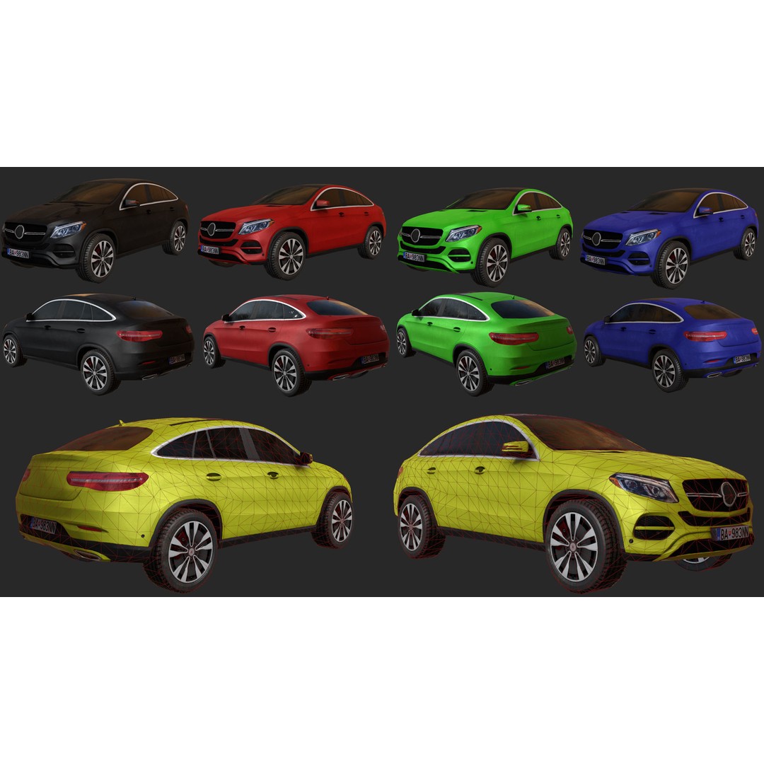 Low Poly Realistic Car Pack 3D Model – Game Ready, PBR Textures - View 17