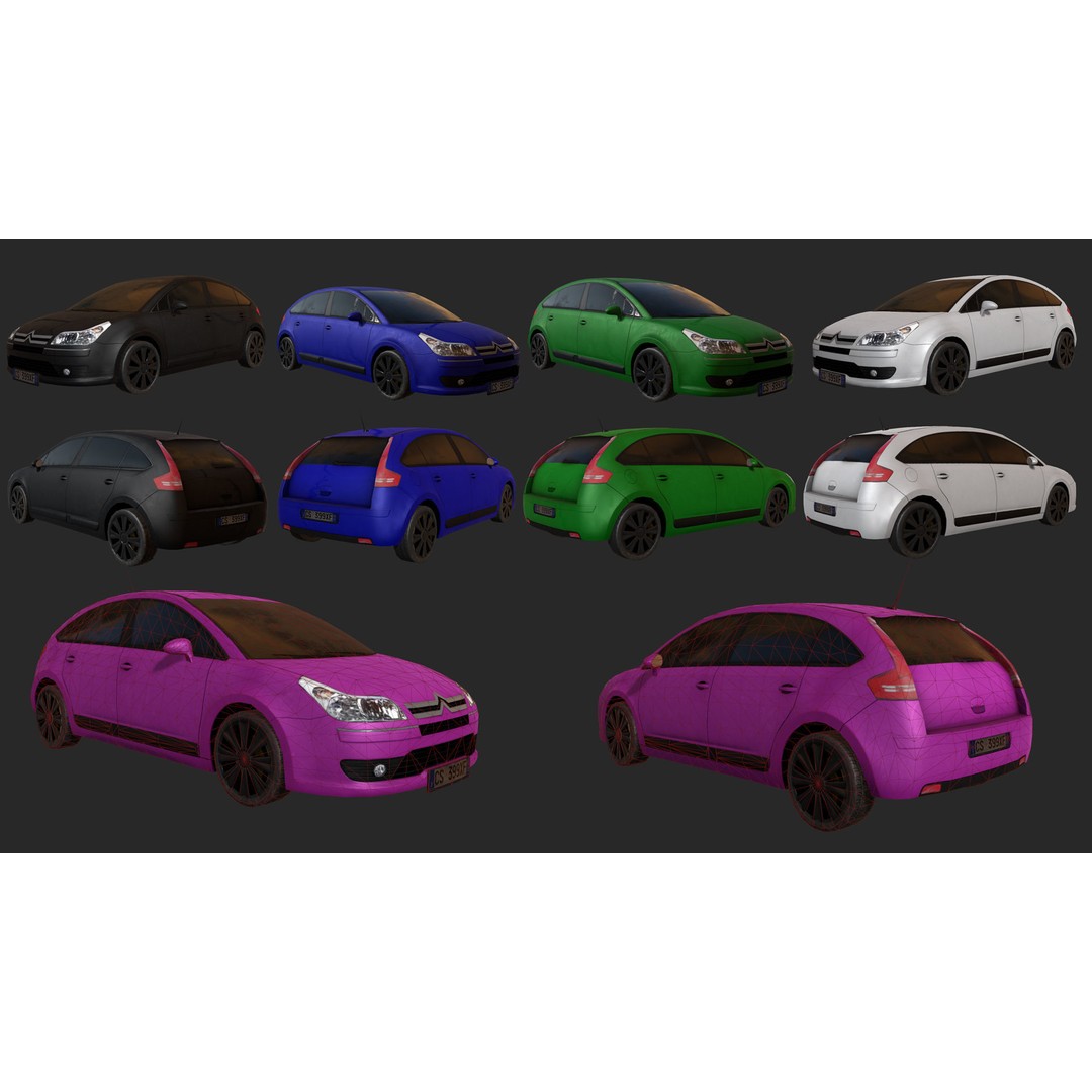 Low Poly Realistic Car Pack 3D Model – Game Ready, PBR Textures - View 21