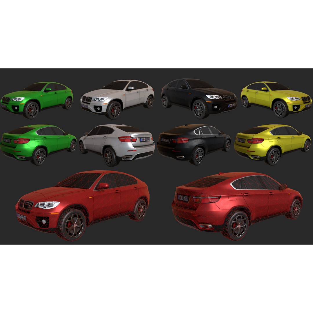 Low Poly Realistic Car Pack 3D Model – Game Ready, PBR Textures - View 22