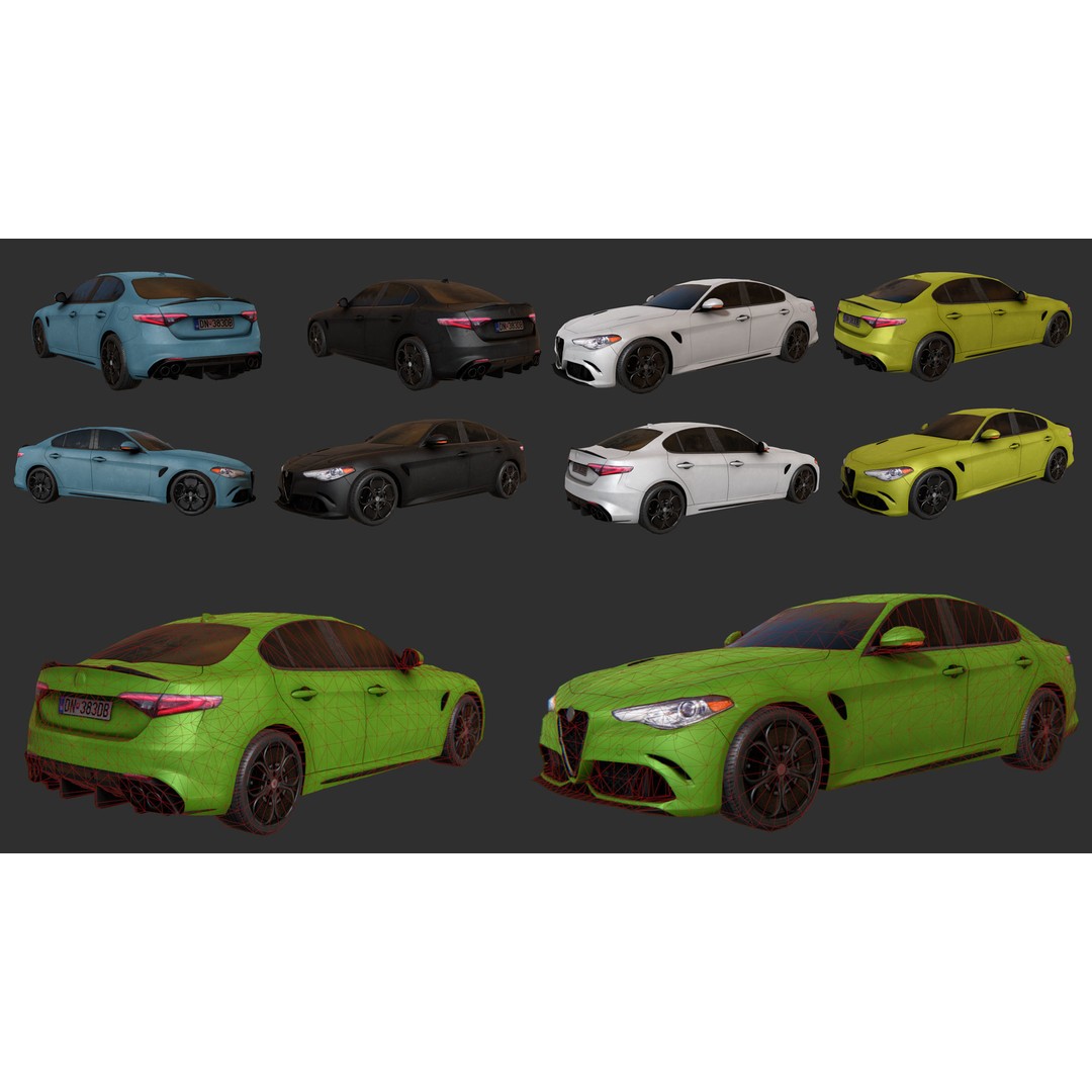 Low Poly Realistic Car Pack 3D Model – Game Ready, PBR Textures - View 5