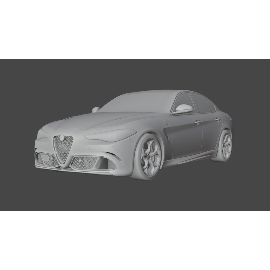 Alfa Romeo Giulia 2024 3D Model – High-Quality Car Asset, FBX/OBJ - View 10