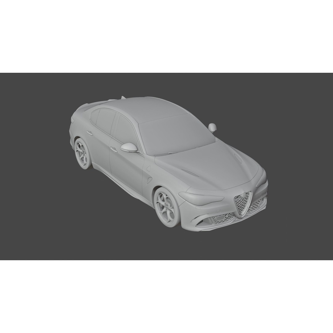 Alfa Romeo Giulia 2024 3D Model – High-Quality Car Asset, FBX/OBJ - View 12