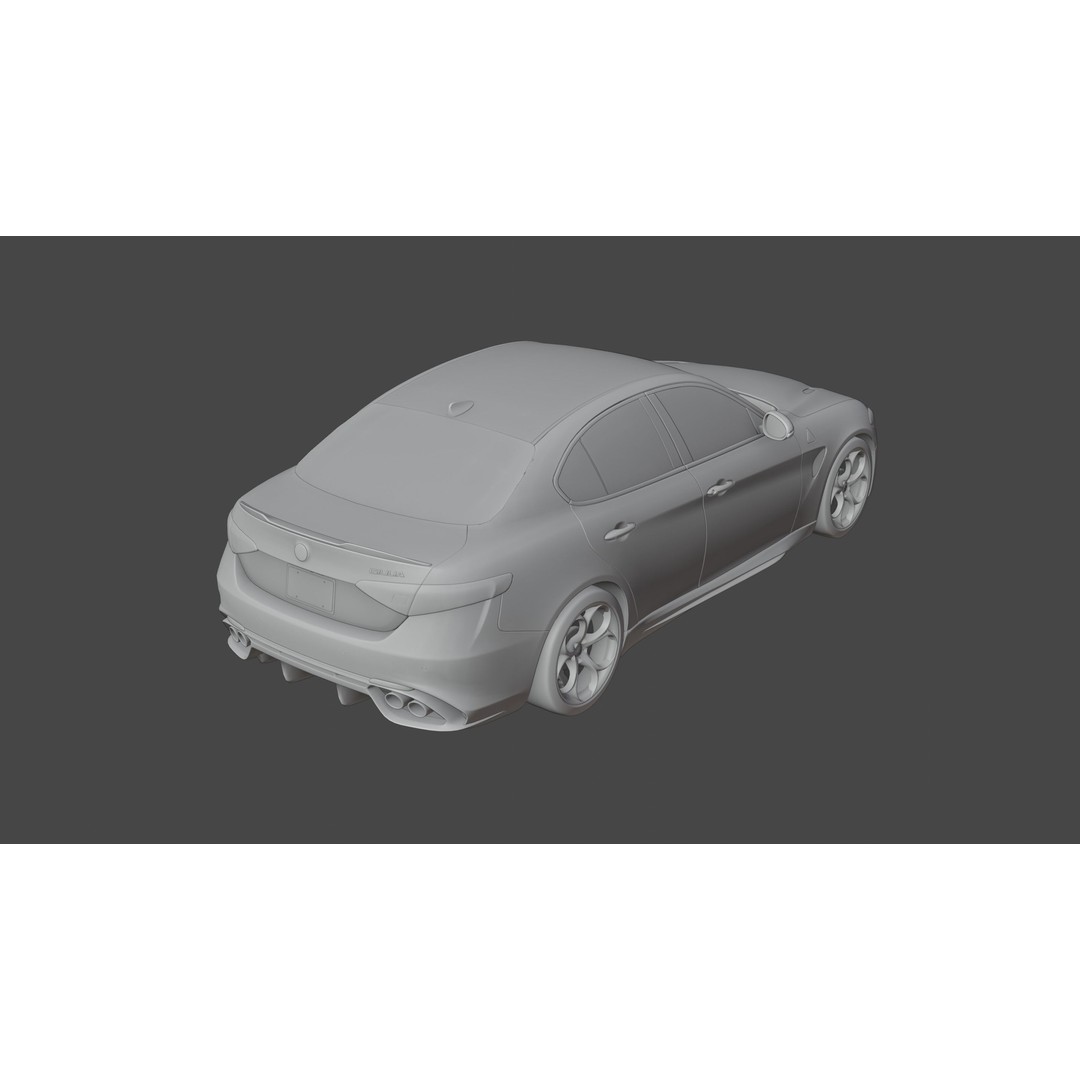 Alfa Romeo Giulia 2024 3D Model – High-Quality Car Asset, FBX/OBJ - View 13