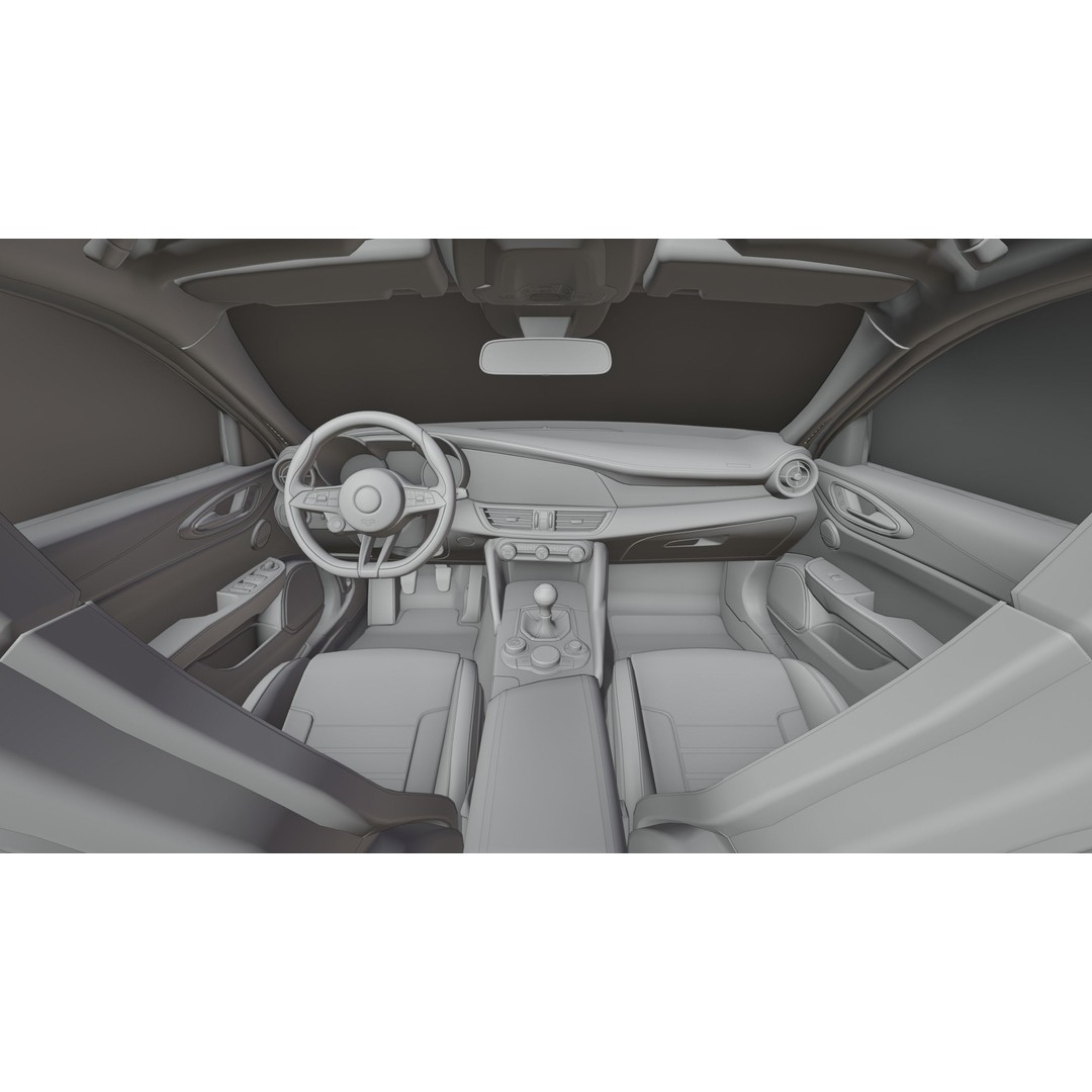 Alfa Romeo Giulia 2024 3D Model – High-Quality Car Asset, FBX/OBJ - View 15