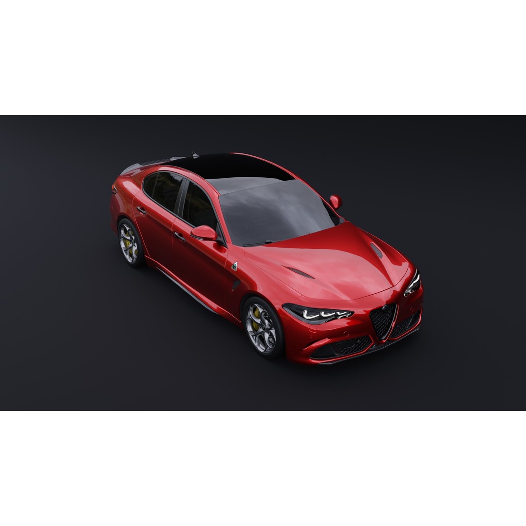 Alfa Romeo Giulia 2024 3D Model – High-Quality Car Asset, FBX/OBJ - View 4