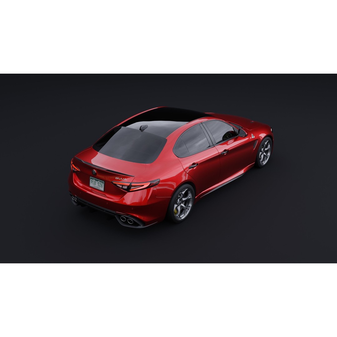 Alfa Romeo Giulia 2024 3D Model – High-Quality Car Asset, FBX/OBJ - View 5