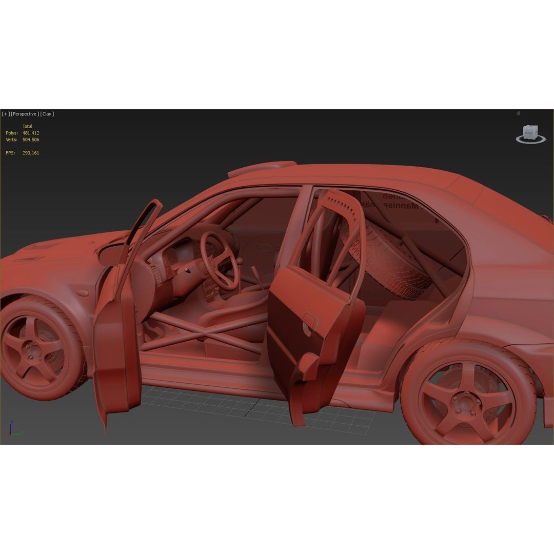 Mitsubishi Lancer Evolution 6 Tme Rally Car 3D Model – High Poly, FBX, OBJ - View 14
