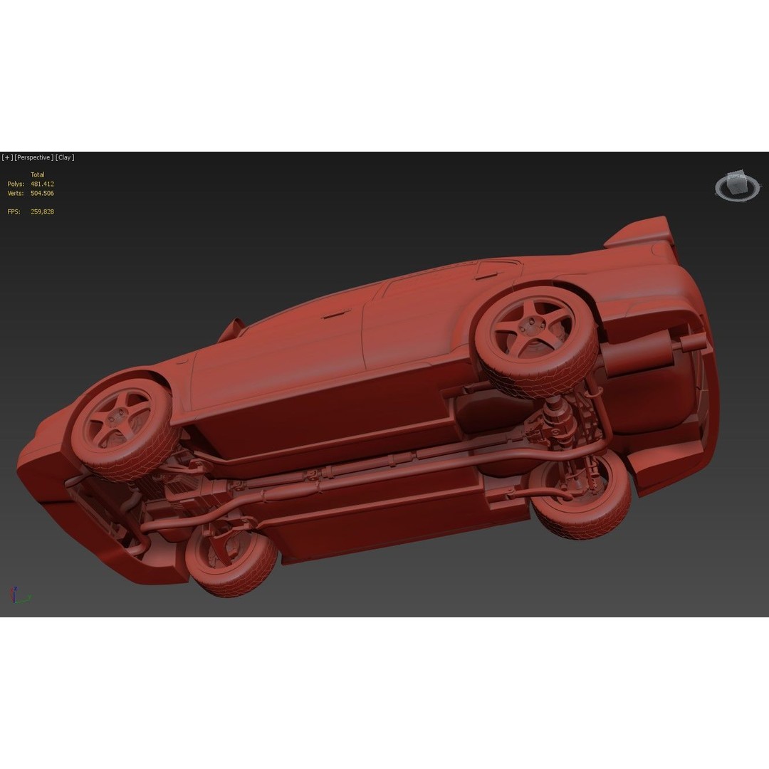 Mitsubishi Lancer Evolution 6 Tme Rally Car 3D Model – High Poly, FBX, OBJ - View 15