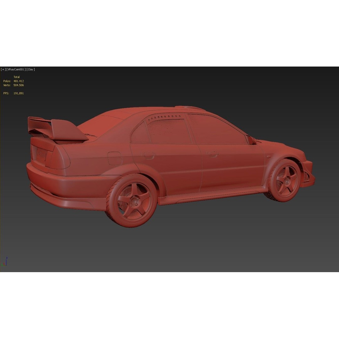 Mitsubishi Lancer Evolution 6 Tme Rally Car 3D Model – High Poly, FBX, OBJ - View 16