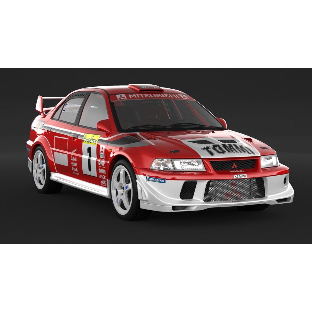 Mitsubishi Lancer Evolution 6 Tme Rally Car 3D Model – High Poly, FBX, OBJ - View 4