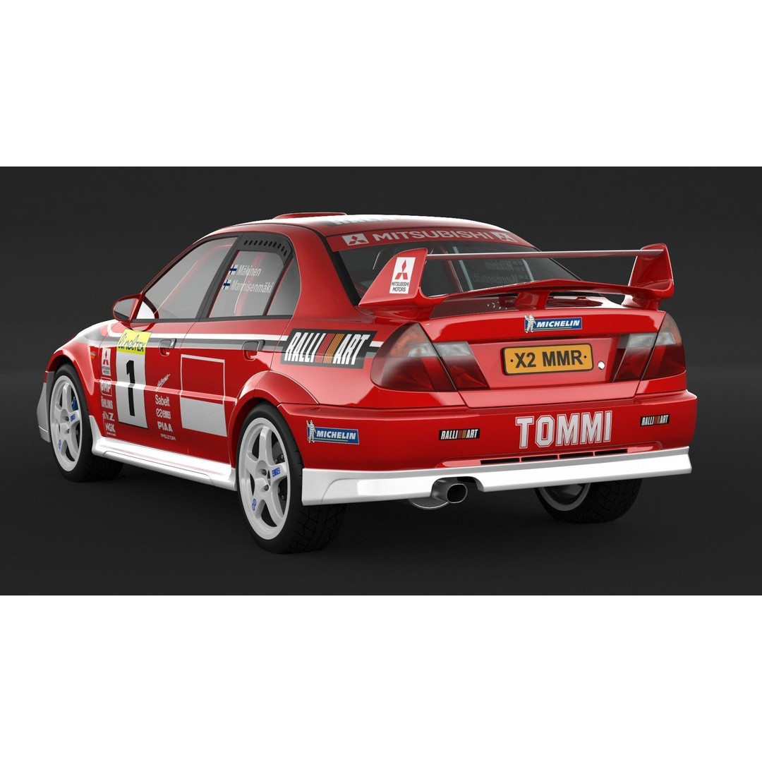 Mitsubishi Lancer Evolution 6 Tme Rally Car 3D Model – High Poly, FBX, OBJ - View 5