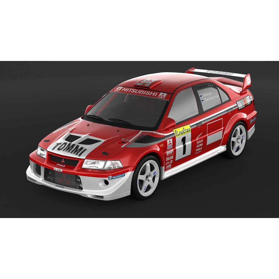 Mitsubishi Lancer Evolution 6 Tme Rally Car 3D Model – High Poly, FBX, OBJ - View 7