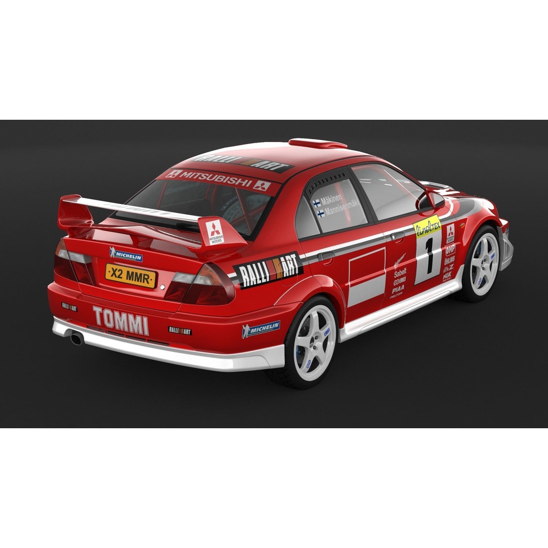 Mitsubishi Lancer Evolution 6 Tme Rally Car 3D Model – High Poly, FBX, OBJ - View 8