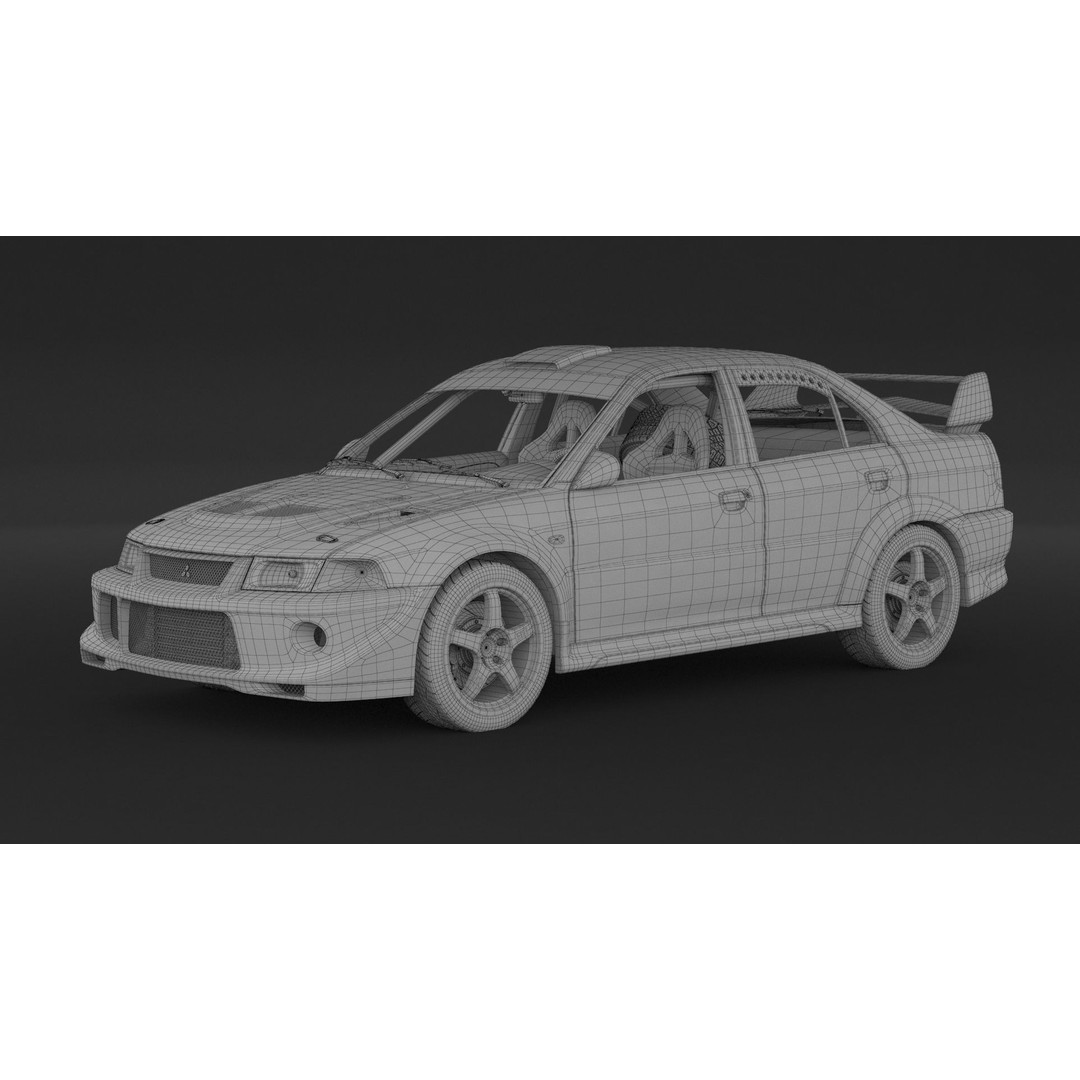 Mitsubishi Lancer Evolution 6 Tme Rally Car 3D Model – High Poly, FBX, OBJ - View 9