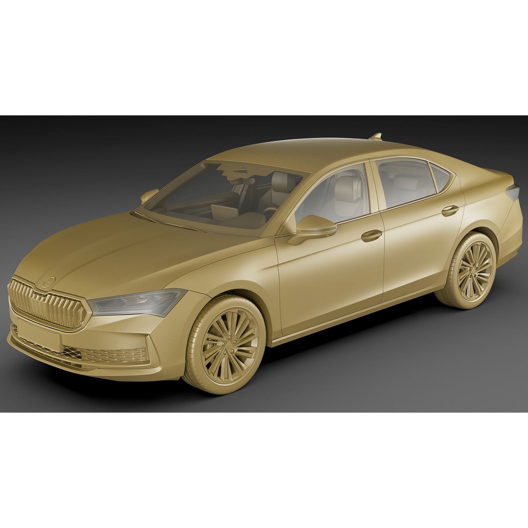 Skoda Superb 2024 3D Model – Detailed Sedan, Multiple Formats - View 31