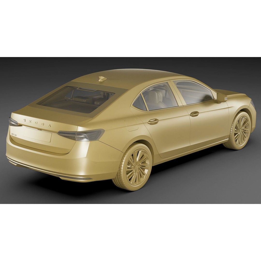 Skoda Superb 2024 3D Model – Detailed Sedan, Multiple Formats - View 32
