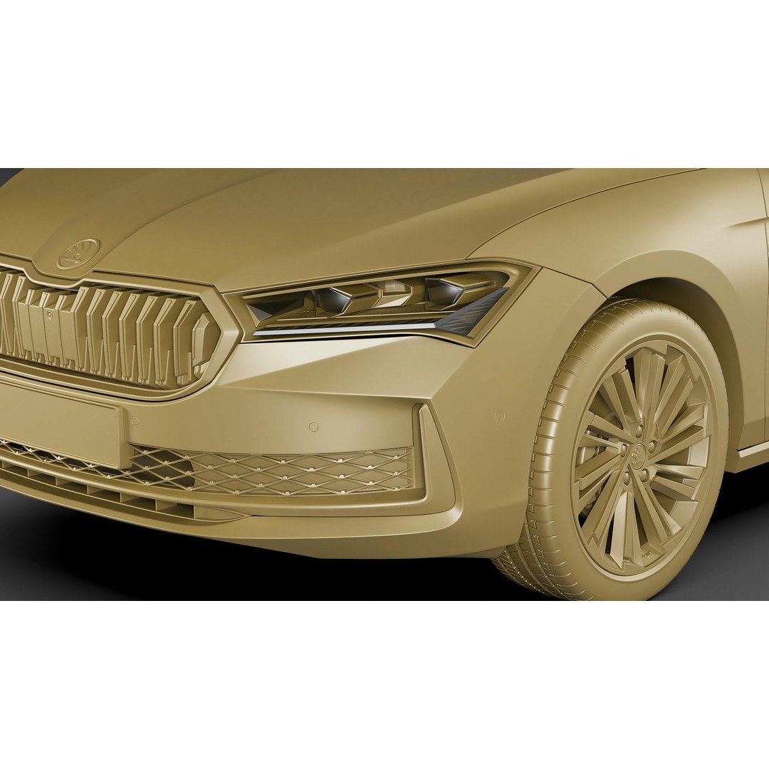 Skoda Superb 2024 3D Model – Detailed Sedan, Multiple Formats - View 33