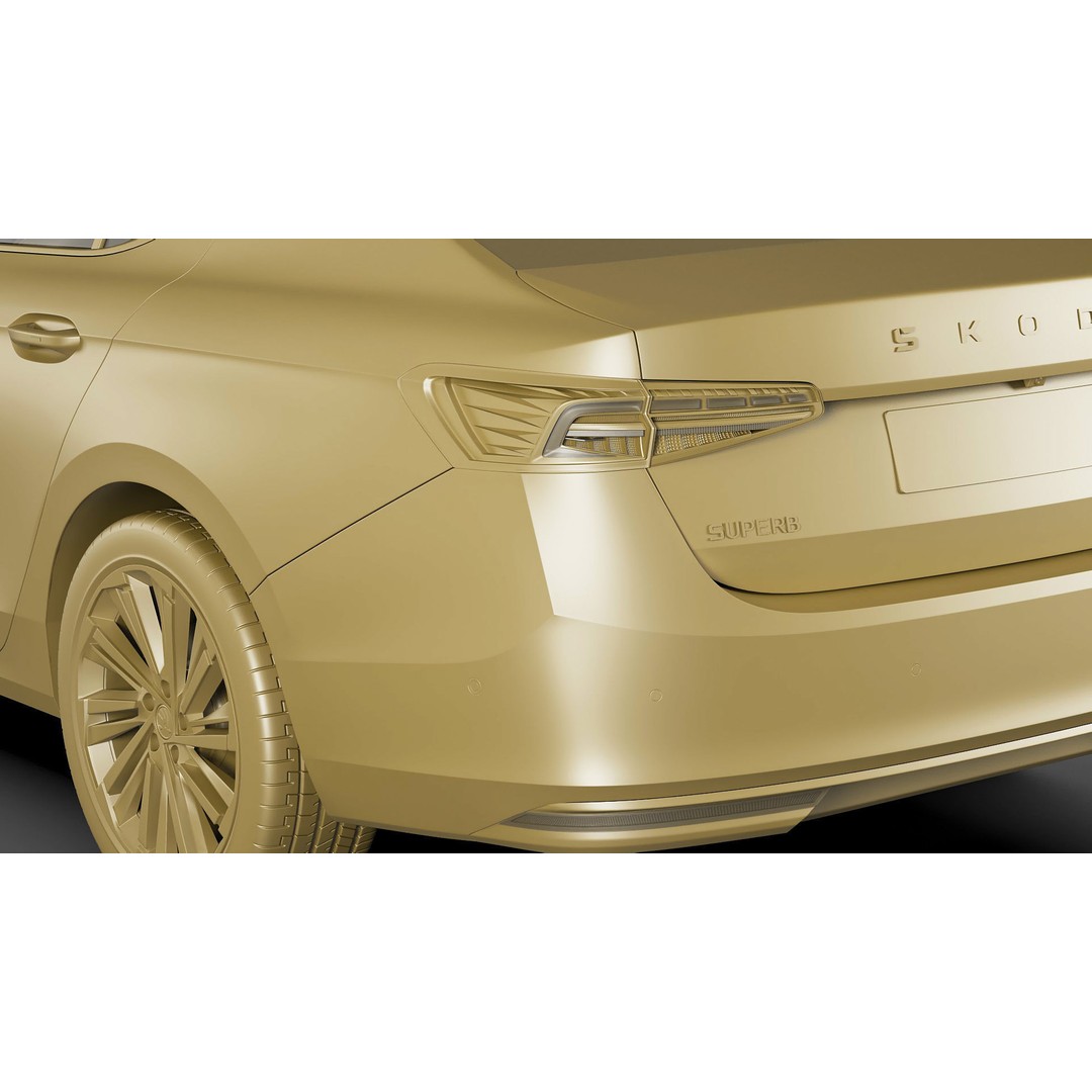 Skoda Superb 2024 3D Model – Detailed Sedan, Multiple Formats - View 34