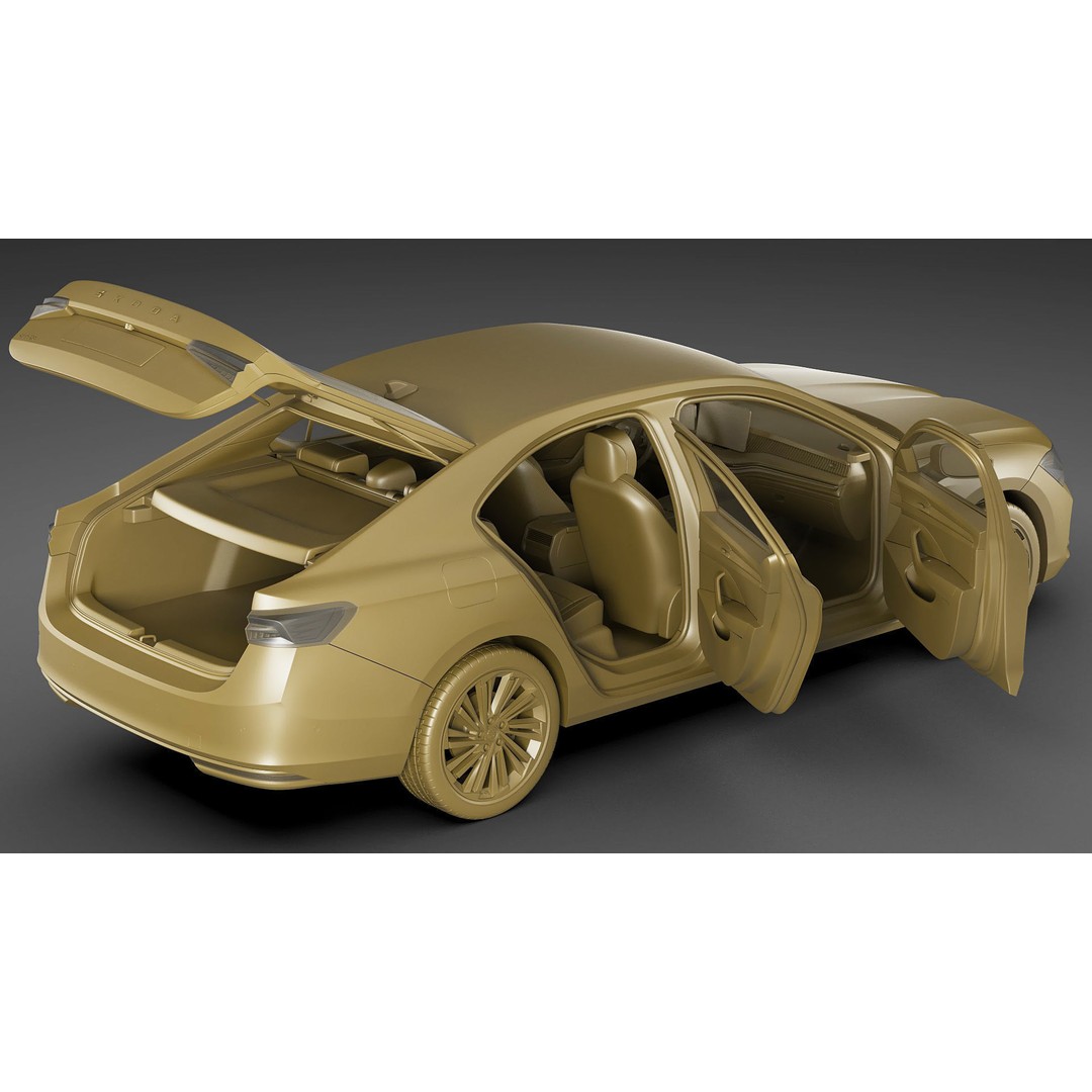 Skoda Superb 2024 3D Model – Detailed Sedan, Multiple Formats - View 36