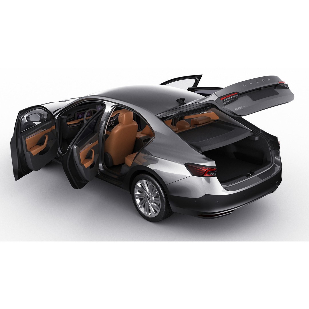 Skoda Superb 2024 3D Model – Detailed Sedan, Multiple Formats - View 4