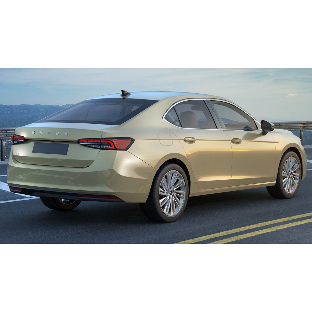 Skoda Superb 2024 3D Model – Detailed Sedan, Multiple Formats - View 7
