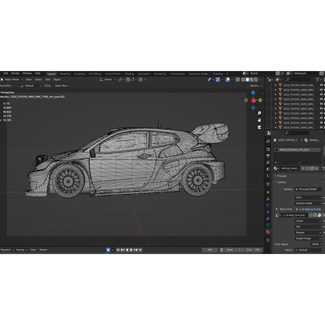 2024 Toyota Yaris WRC 3D Model – Low Poly Racing Asset, FBX, OBJ, Blender