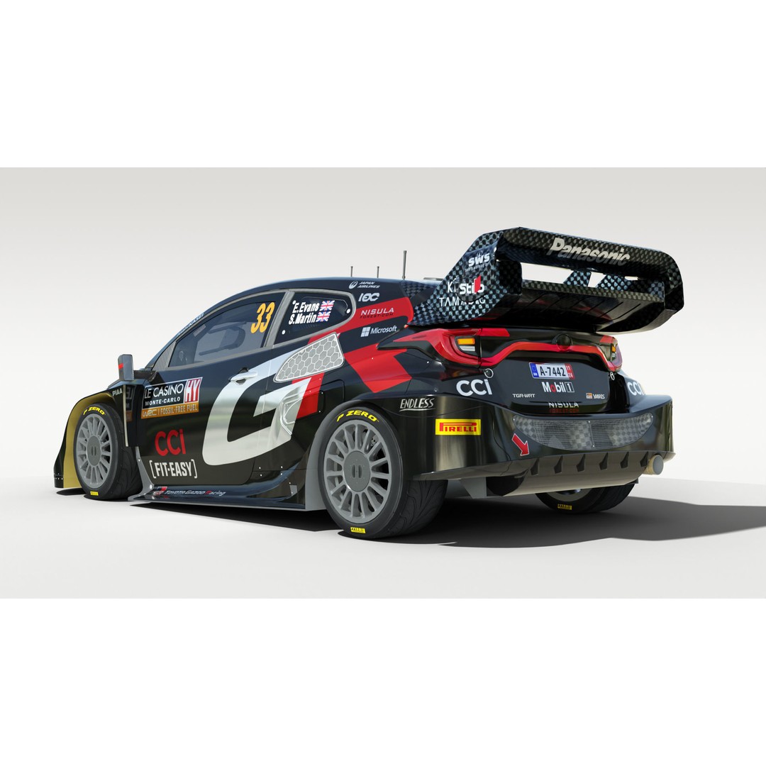 2024 Toyota Yaris WRC 3D Model – Low Poly Racing Asset, FBX, OBJ, Blender - View 5