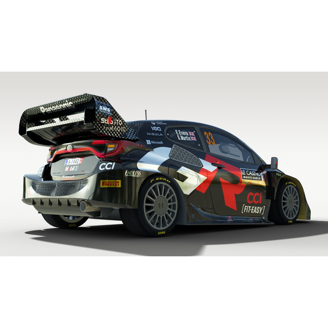 2024 Toyota Yaris WRC 3D Model – Low Poly Racing Asset, FBX, OBJ, Blender - View 7