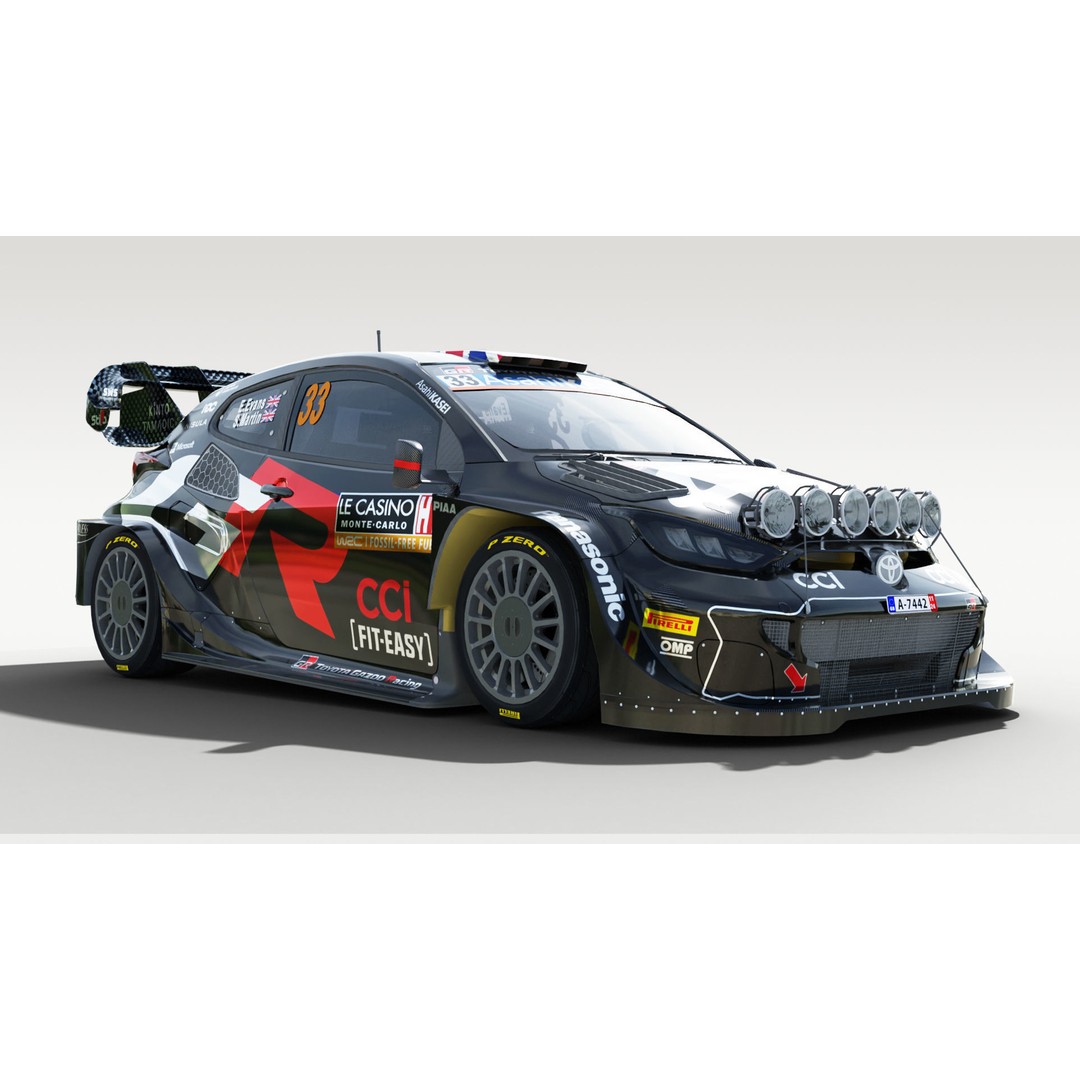 2024 Toyota Yaris WRC 3D Model – Low Poly Racing Asset, FBX, OBJ, Blender - View 8