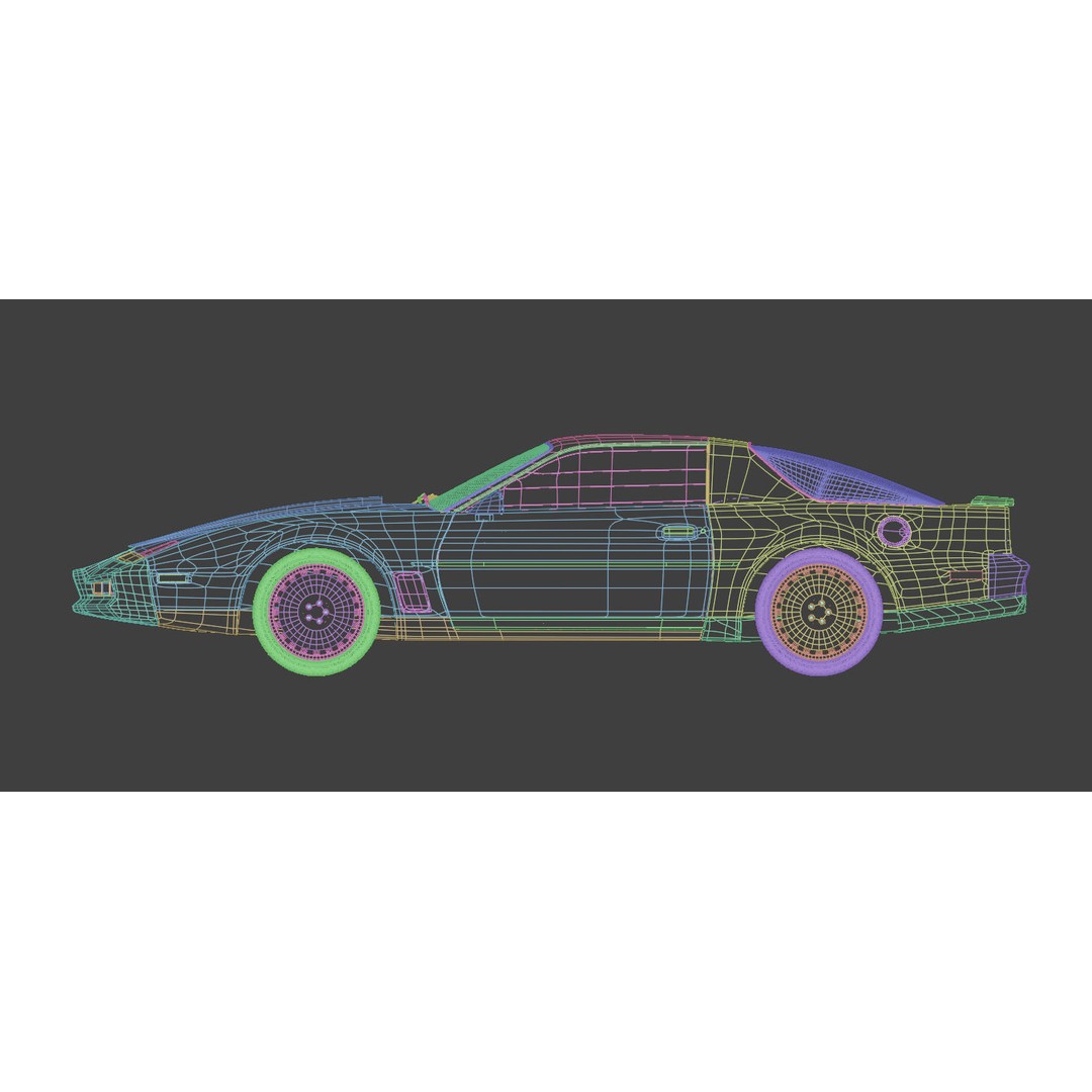 KITT 3D Model – High Poly Vehicle from Knight Rider, Blender - View 11