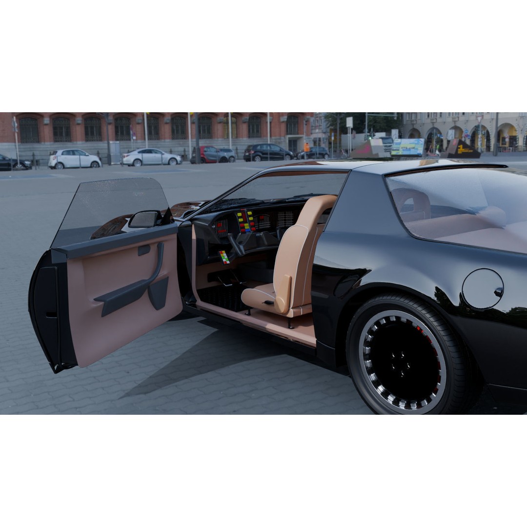KITT 3D Model – High Poly Vehicle from Knight Rider, Blender - View 6
