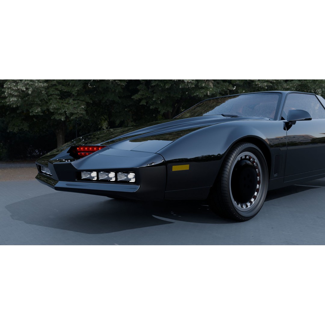 KITT 3D Model – High Poly Vehicle from Knight Rider, Blender - View 9