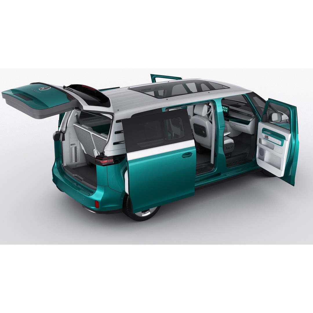 Volkswagen IDBUZZ LWB 3D Model – Detailed Van with Openable Doors, FBX, OBJ - View 21