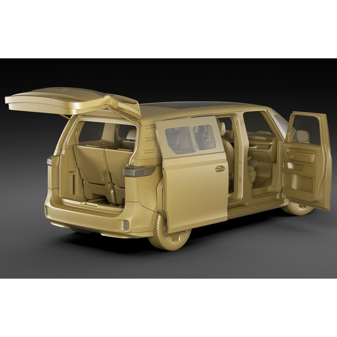 Volkswagen IDBUZZ LWB 3D Model – Detailed Van with Openable Doors, FBX, OBJ - View 36