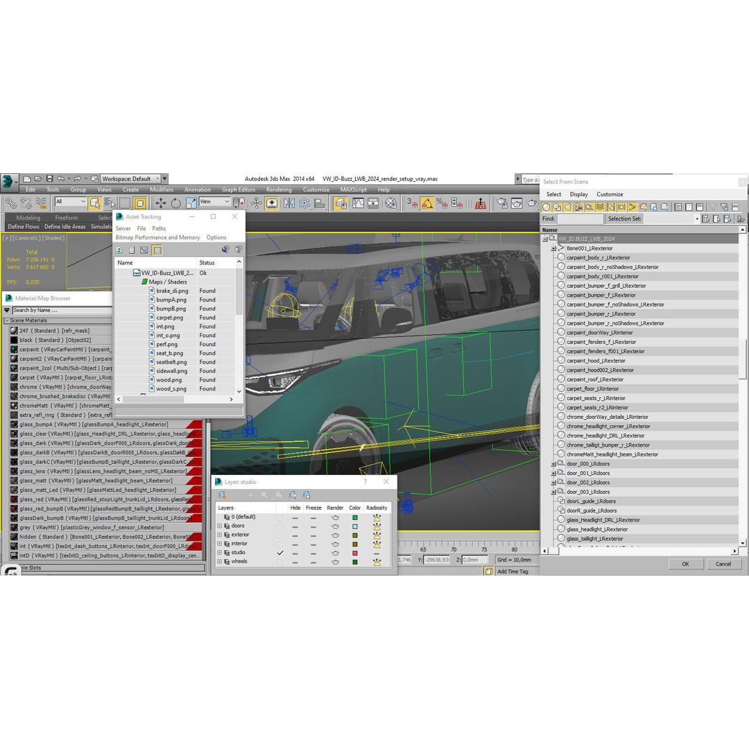 Volkswagen IDBUZZ LWB 3D Model – Detailed Van with Openable Doors, FBX, OBJ - View 45