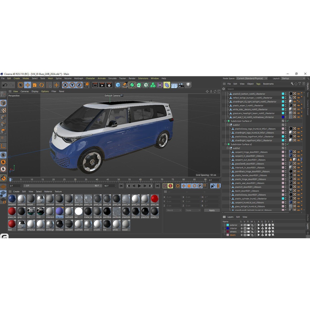 Volkswagen IDBUZZ LWB 3D Model – Detailed Van with Openable Doors, FBX, OBJ - View 46