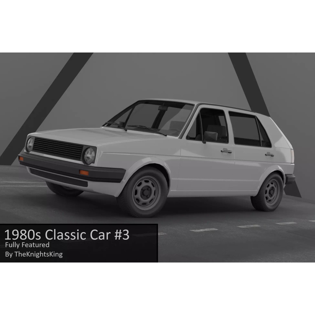 1980s Classic Car 3D Model – Low Poly Game-Ready Asset, FBX, Blender - View 2