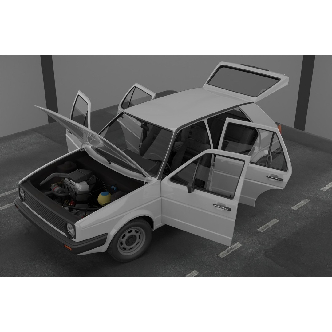 1980s Classic Car 3D Model – Low Poly Game-Ready Asset, FBX, Blender - View 5