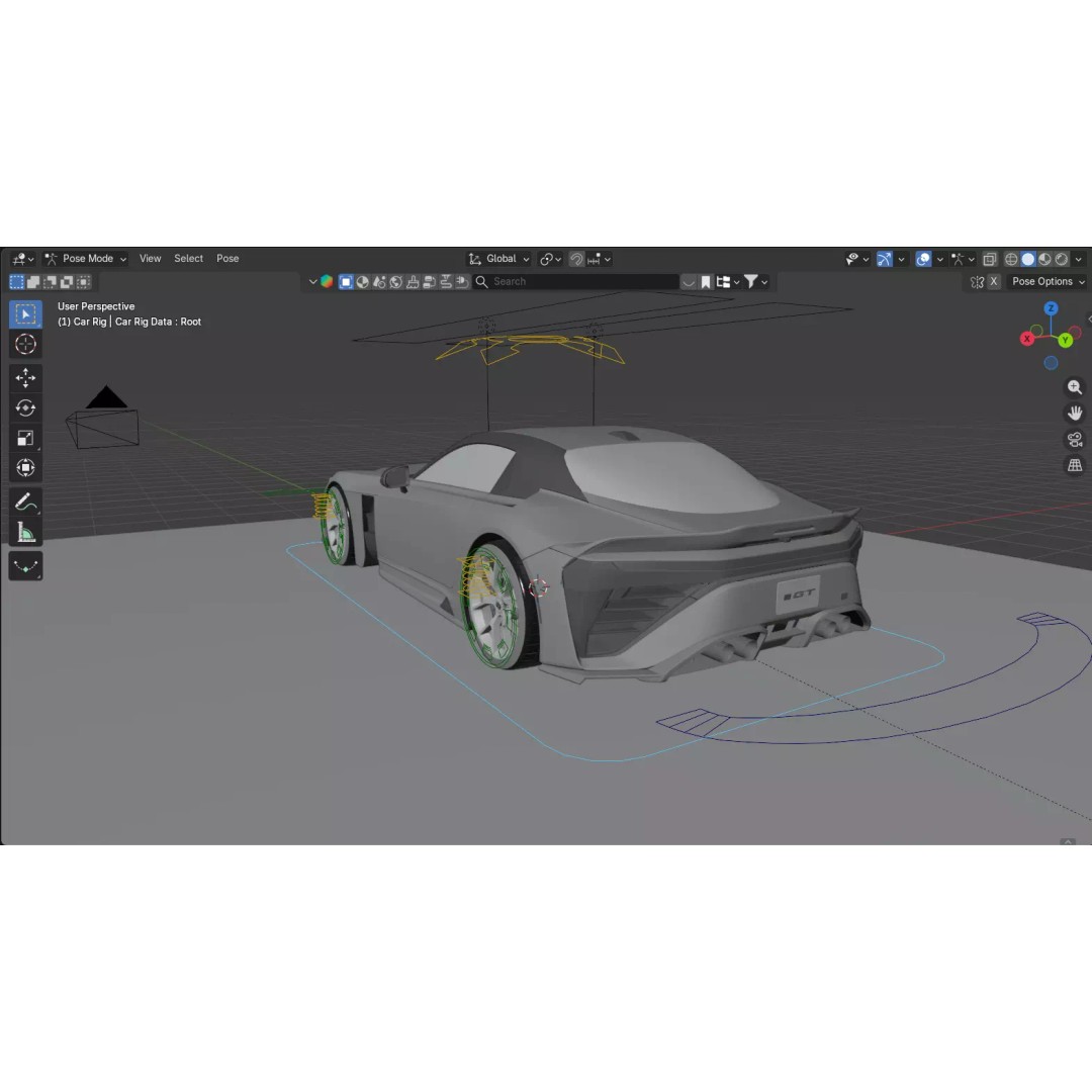Toyota GR GT 2026 3D Model – Rigged Racing Car, Blender, Game-Ready - View 20