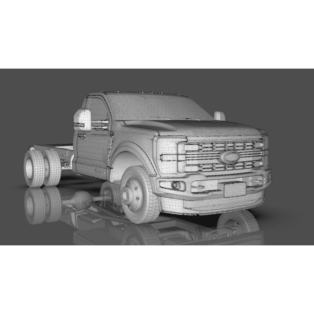 2024 F-600 Truck Chassis 3D Model – High Poly Game Asset, Blender - View 14