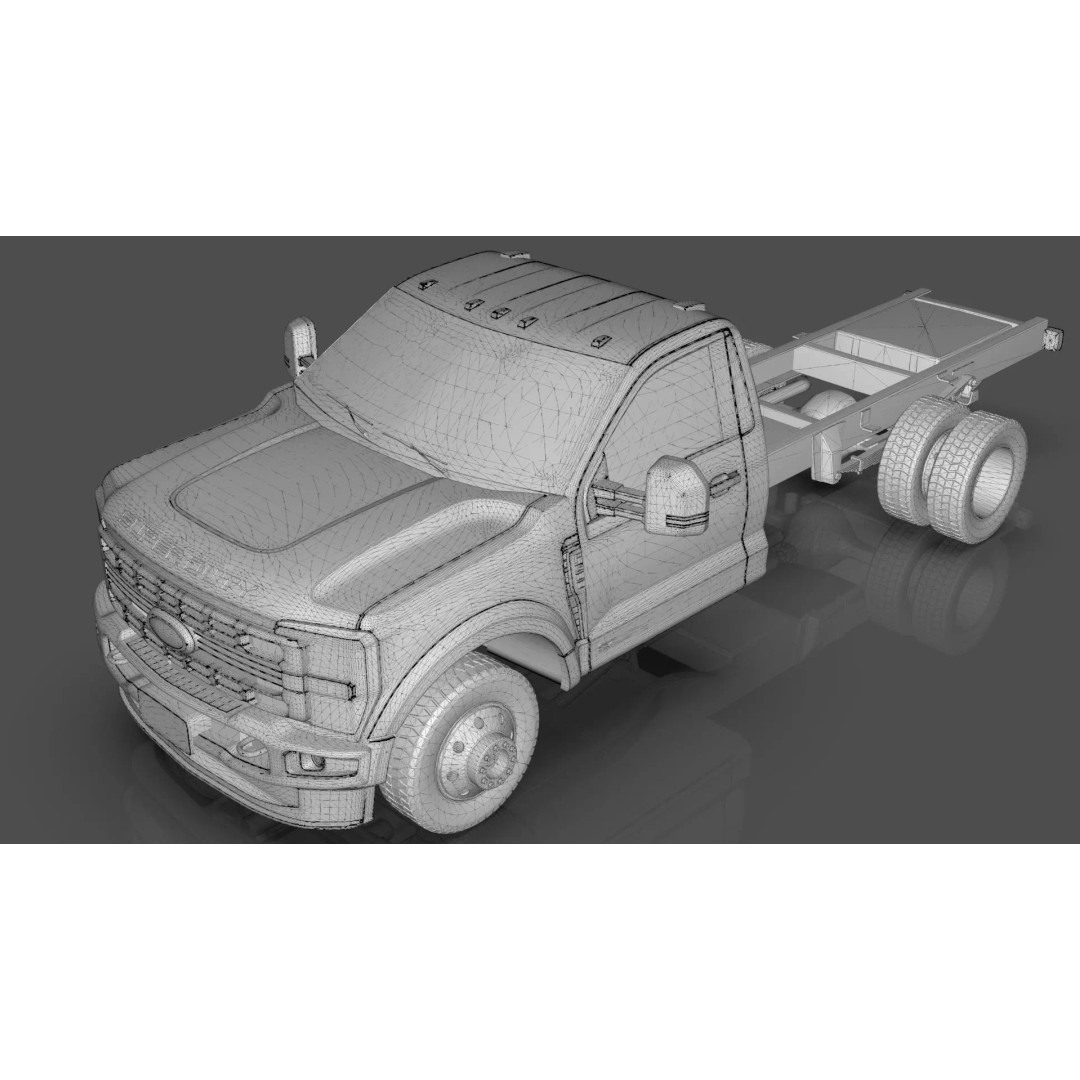 2024 F-600 Truck Chassis 3D Model – High Poly Game Asset, Blender - View 15