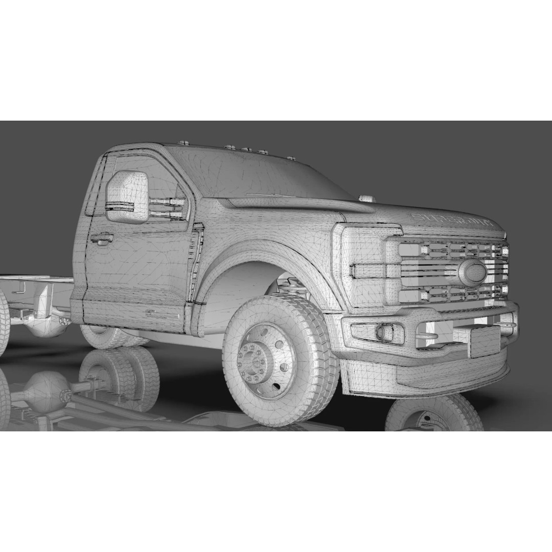 2024 F-600 Truck Chassis 3D Model – High Poly Game Asset, Blender - View 19