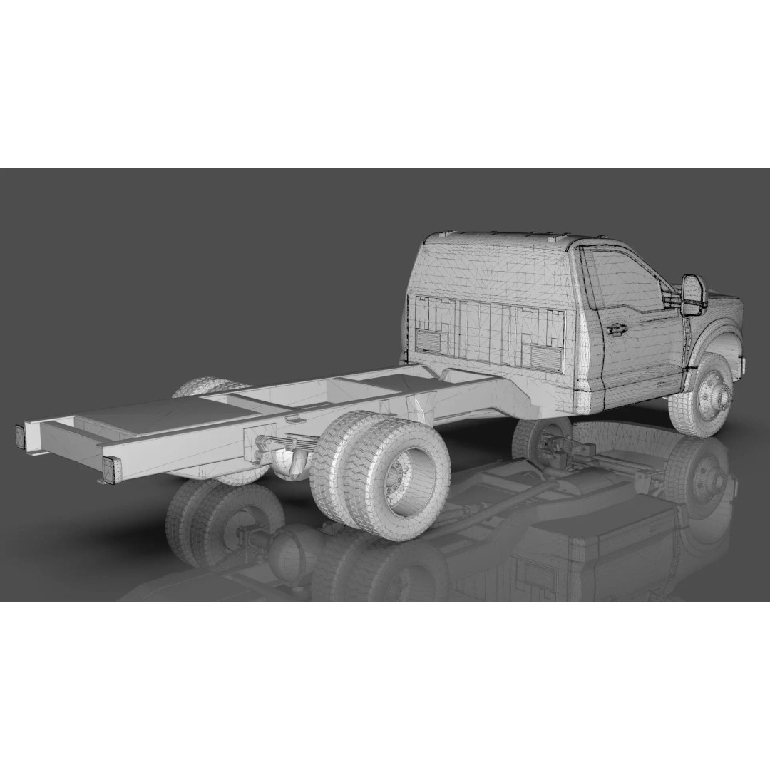 2024 F-600 Truck Chassis 3D Model – High Poly Game Asset, Blender - View 21